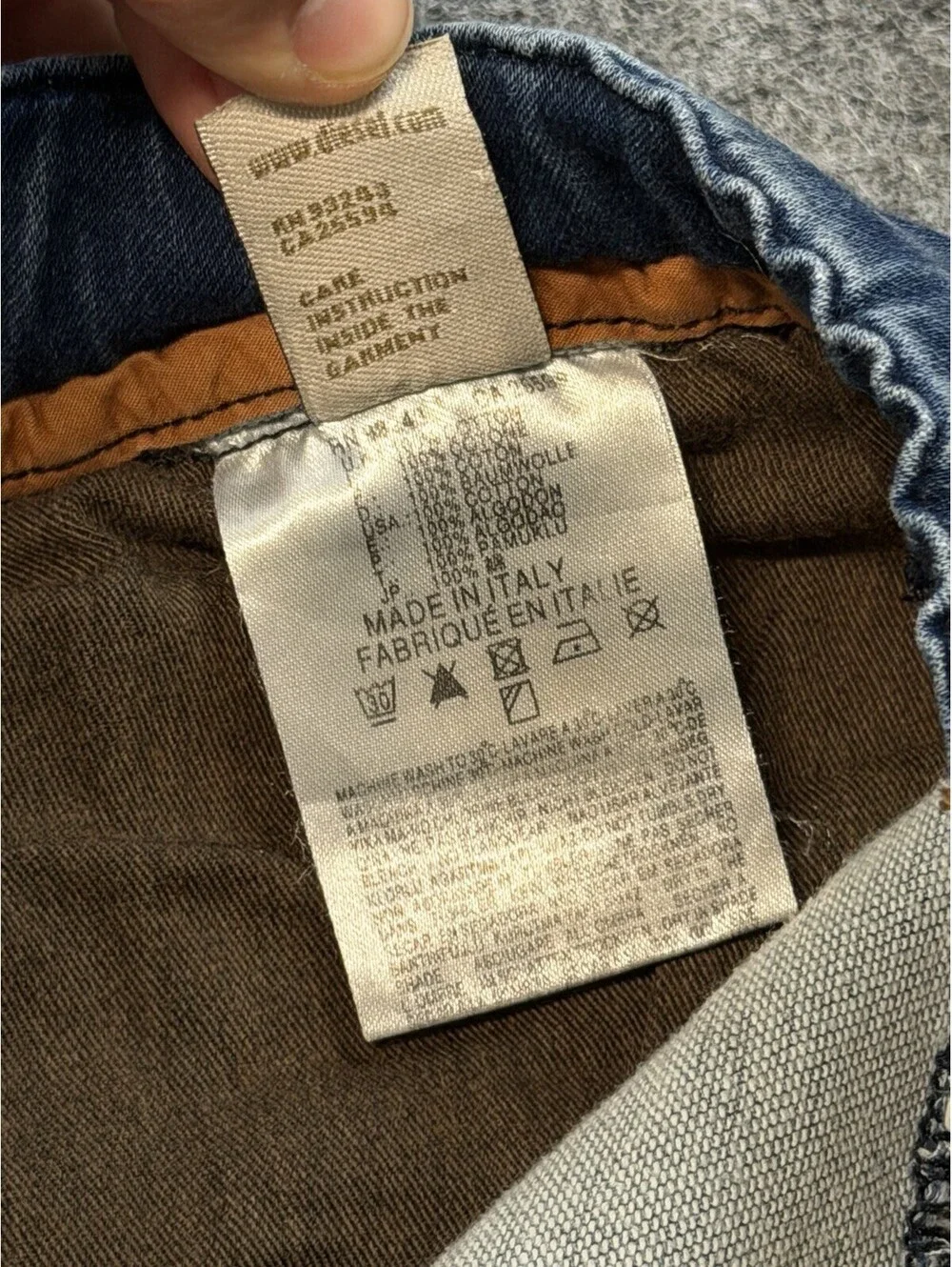 Diesel Krooley Denim Sweatogg Jeans Men’s 32 Blue Distressed Drawstring Italy